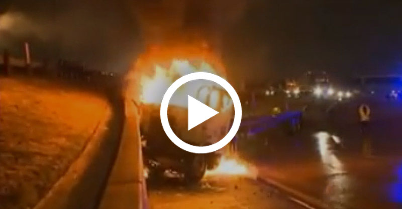 Woman Pulls Trucker Out Of Burning Rig