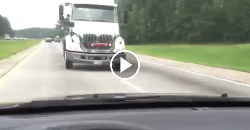 Man Pranks Wife with Towed Semi Truck