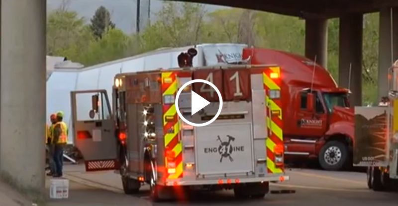 Trucker Crashes Into Median To Protect Motorists, Tumbles 40 Feet