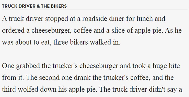 A Truck Driver Was Harassed By Three Bikers At A Rest Stop, Then He Did This.
