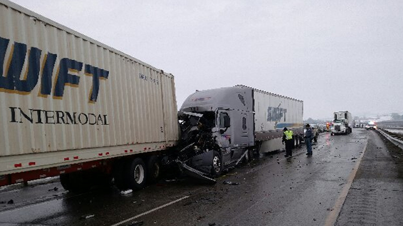 Tractor Trailer Pileup Shuts Down Interstate 82 For Hours