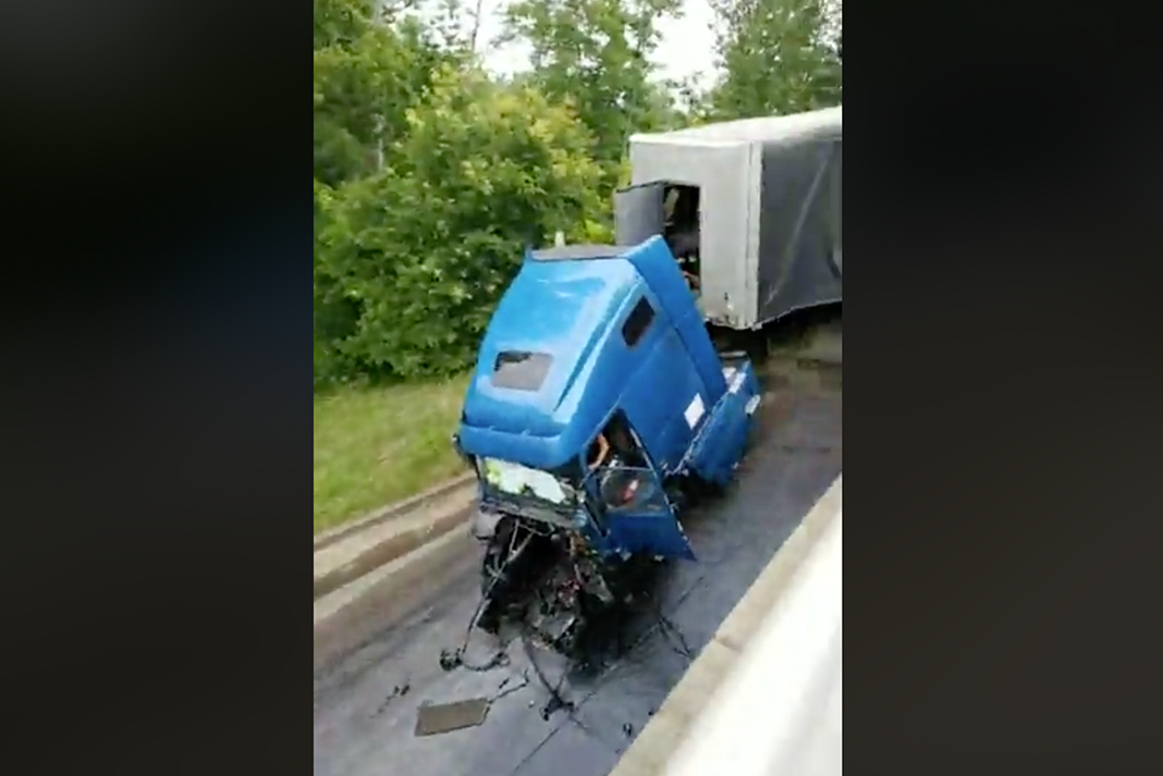 VIDEO: Truck driver walks away from insane crash in Little Rock, AR