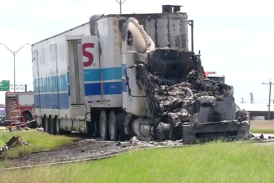 Texas trucker and passenger escape semi fire just in time