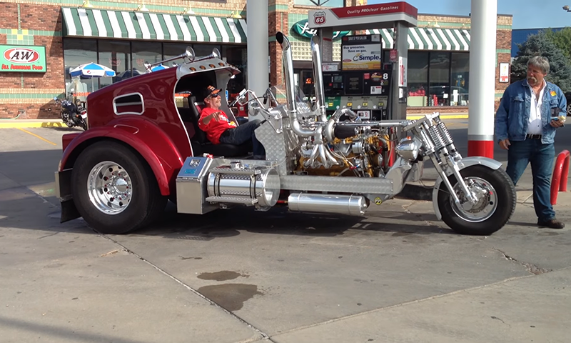 WATCH: Seeing this trike-turned-semi truck just doesn’t get old.