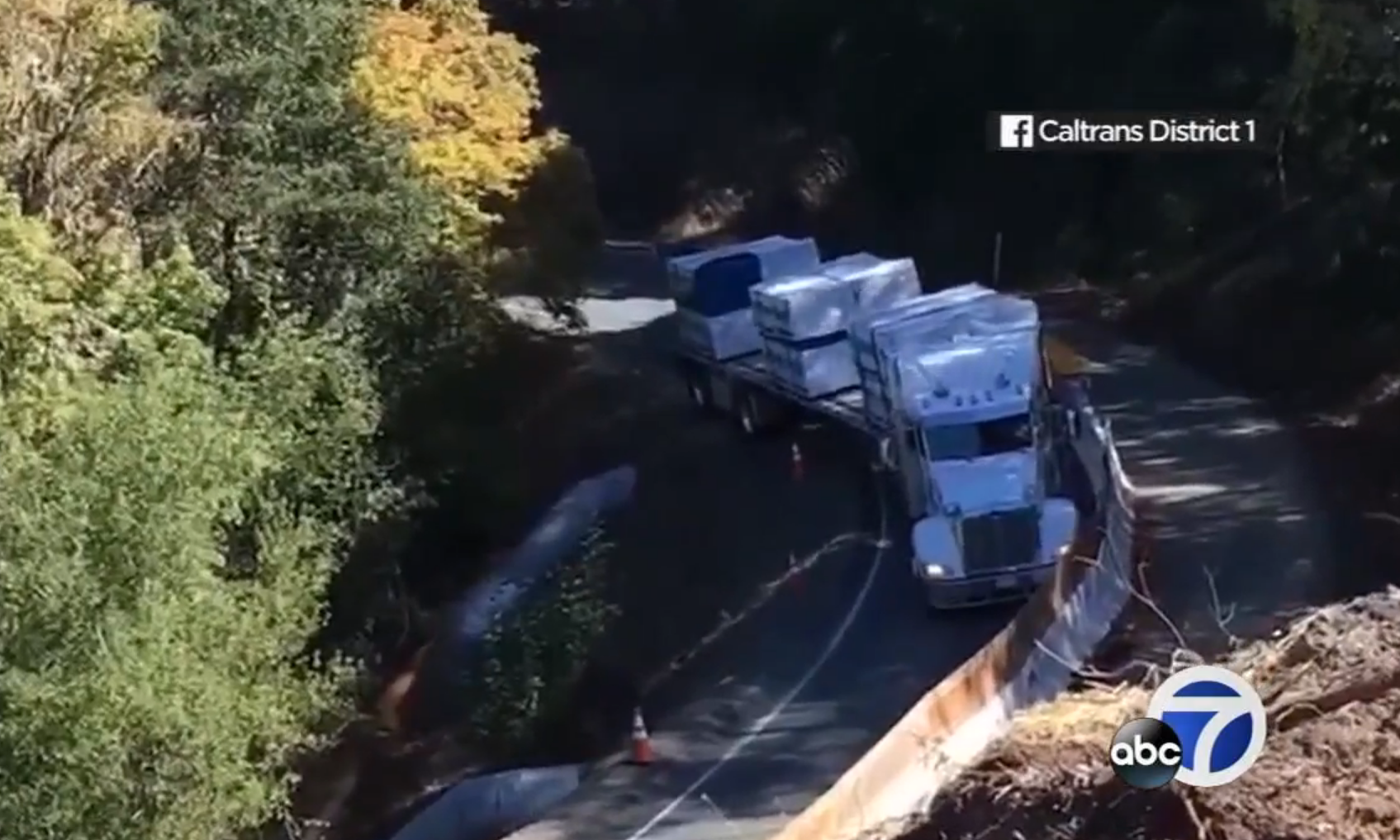 VIDEO: driver who chose to “try to work his luck” in restricted area sends big rig toppling down ravine