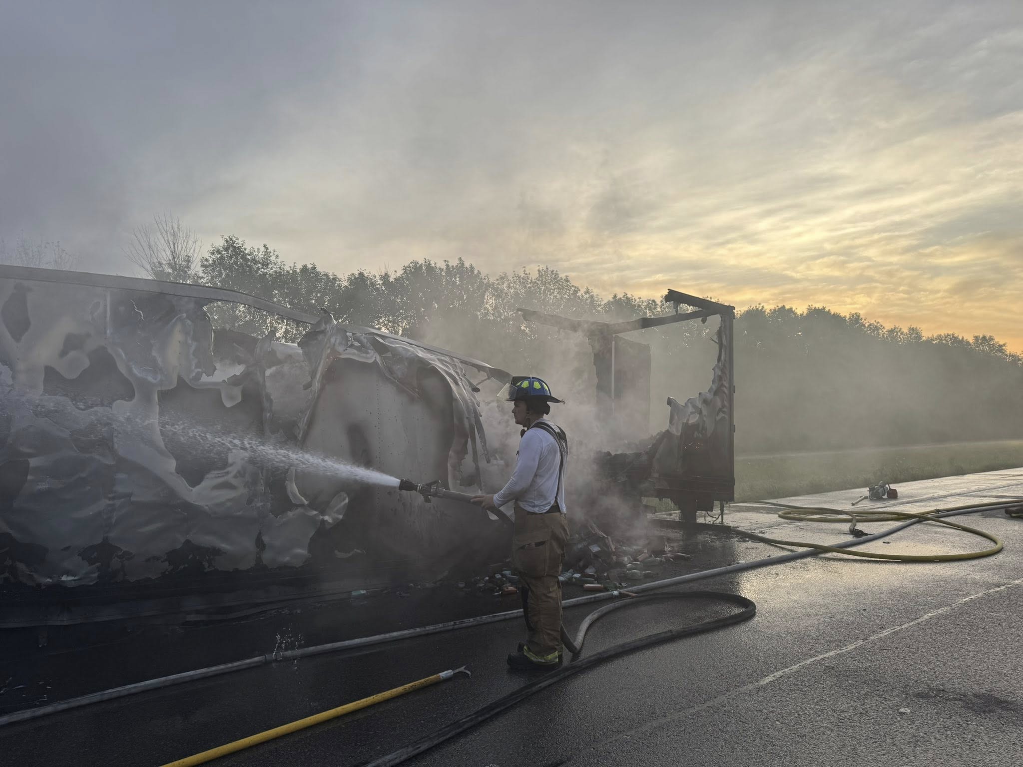Firefighters battle big rig blaze on I-70 involving ‘EXTREMELY FLAMMABLE’ cargo