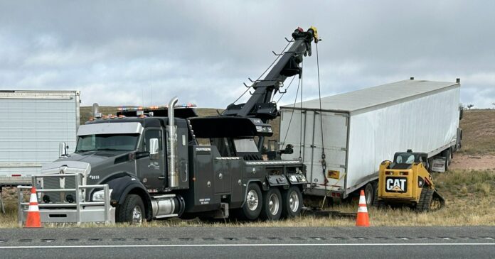 Tractor trailer went ‘AIRBORNE’ in close call with I-80 landmark, Wyoming troopers say