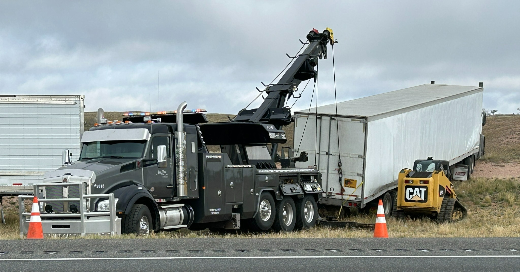 Tractor trailer went ‘AIRBORNE’ in close call with I-80 landmark, Wyoming troopers say
