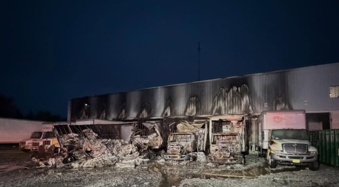 Multiple CMVs SCORCHED in fire at New Jersey warehouse