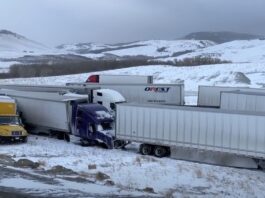 Wyoming troopers say FORTY vehicles were involved in I-80 pileup