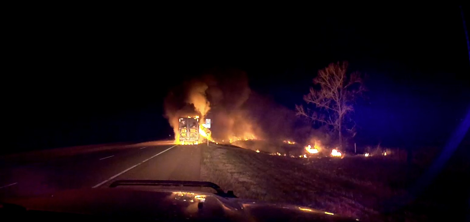 Sheriff says ‘no HAZMAT danger’ after semi trailer loaded with gummy bears goes up in flames