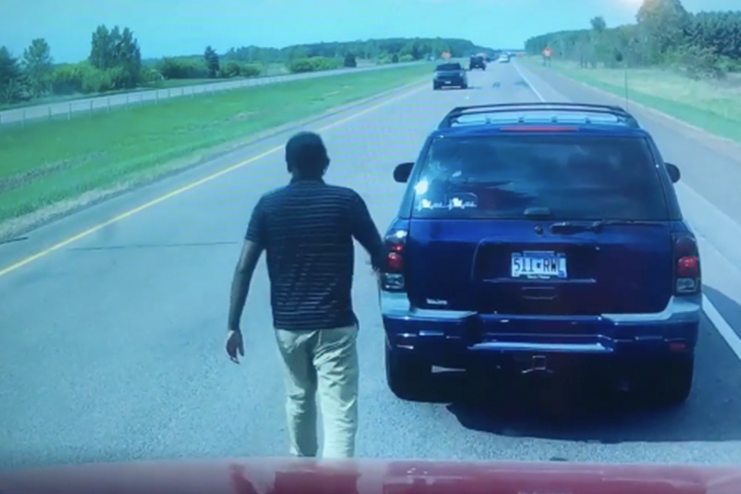 VIDEO: Trucker *literally* keeps America moving