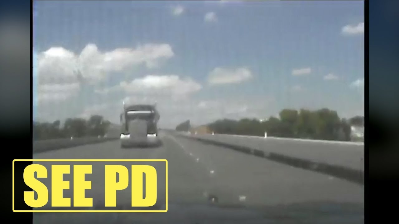 VIDEO: trucker’s medical emergency sends big rig into police cruiser