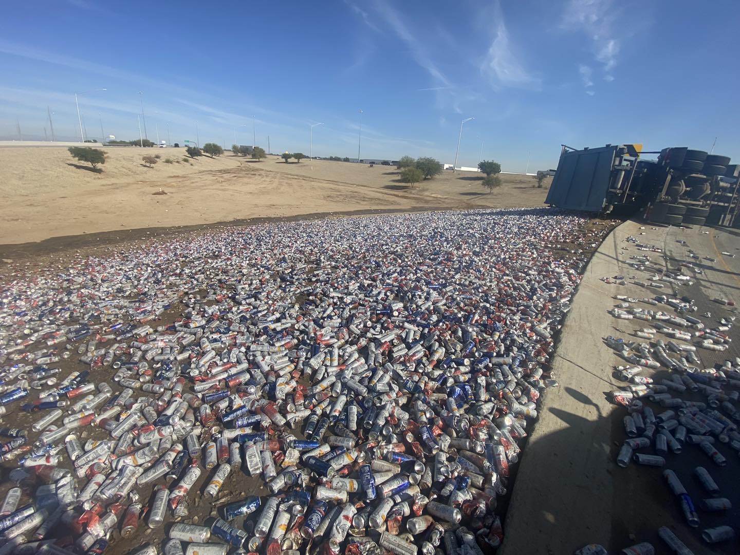 Party Foul! Truck Rollover Spills THOUSANDS Of White Claws On Arizona Road