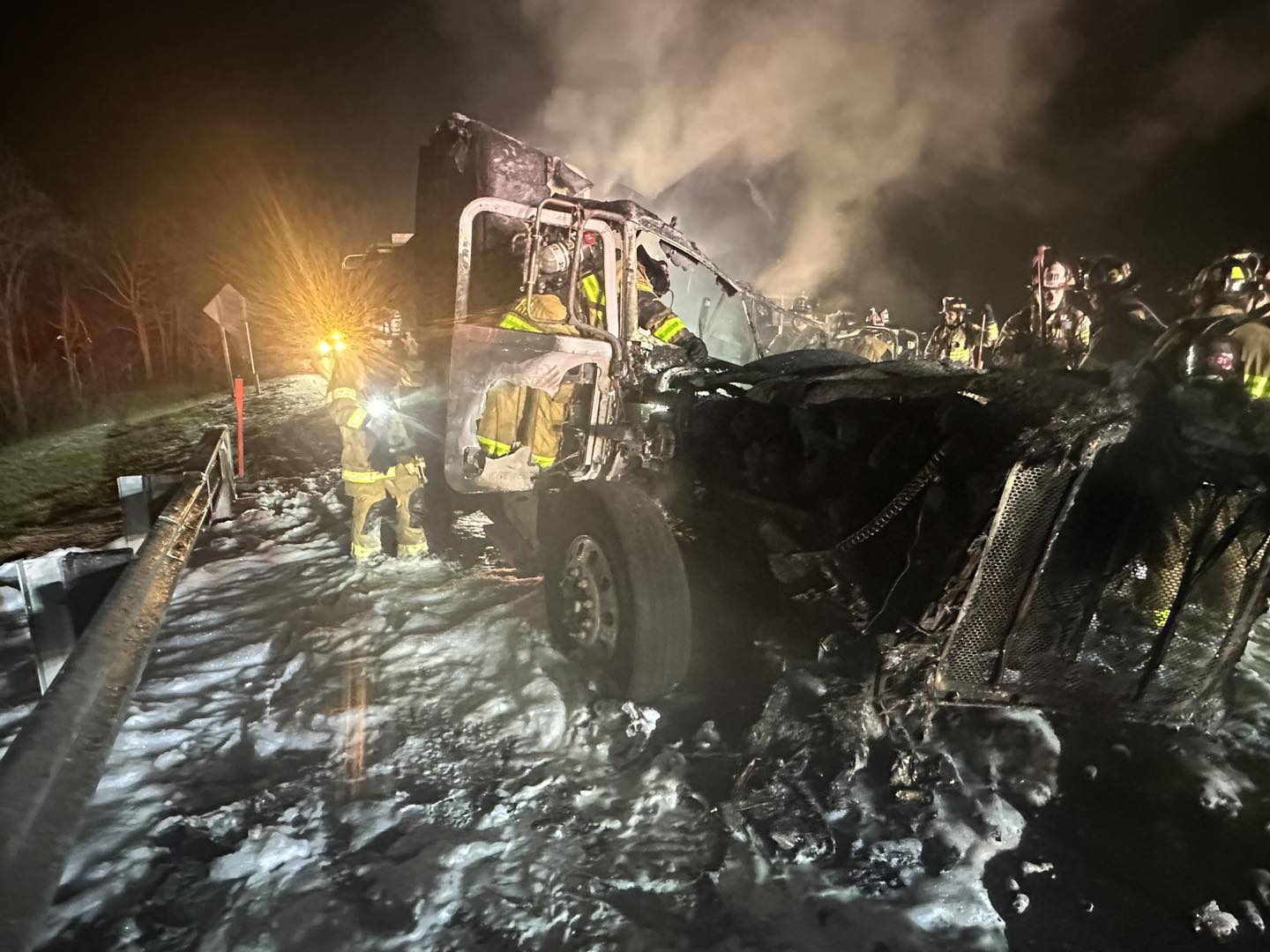 Big rig hauling flammable liquid goes up in FLAMES on Pennsylvania interstate