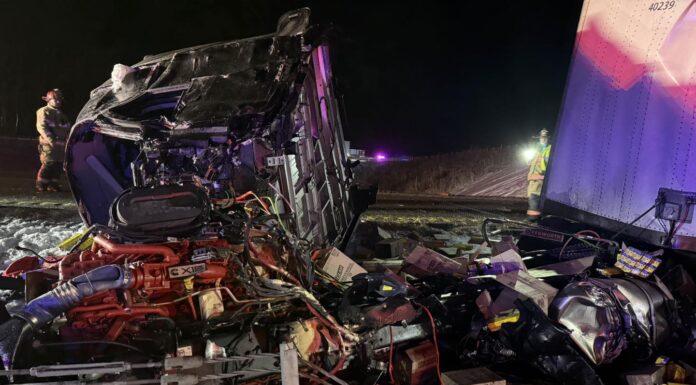 Firefighters save trucker TRAPPED after fiery crash into I-44 bridge