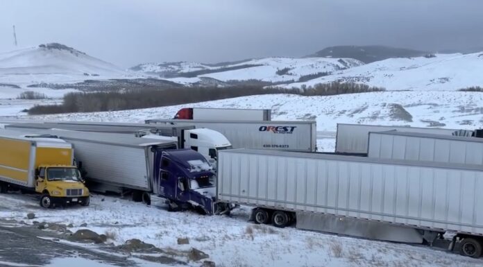 Wyoming troopers say FORTY vehicles were involved in I-80 pileup