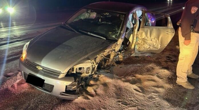 Teen arrested for DUI after his car was struck twice by semi trucks while passing in no-passing zone in Wyoming